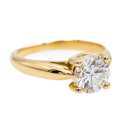 Bague solitaire en or jaune et diamant - Castafiore