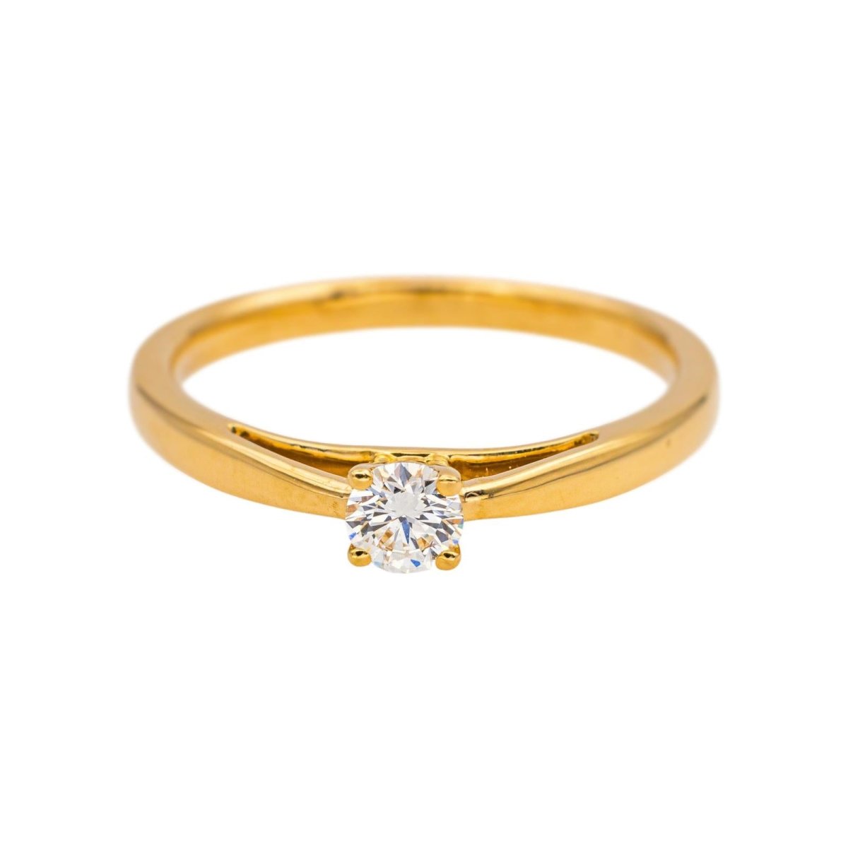 Ring Yellow gold solitaire  diamond 