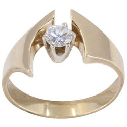 Bague Solitaire en or jaune et diamant - Castafiore
