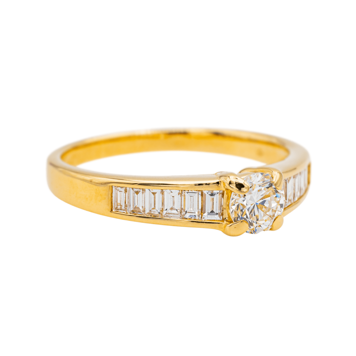 Bague Solitaire en or jaune et diamant - Castafiore