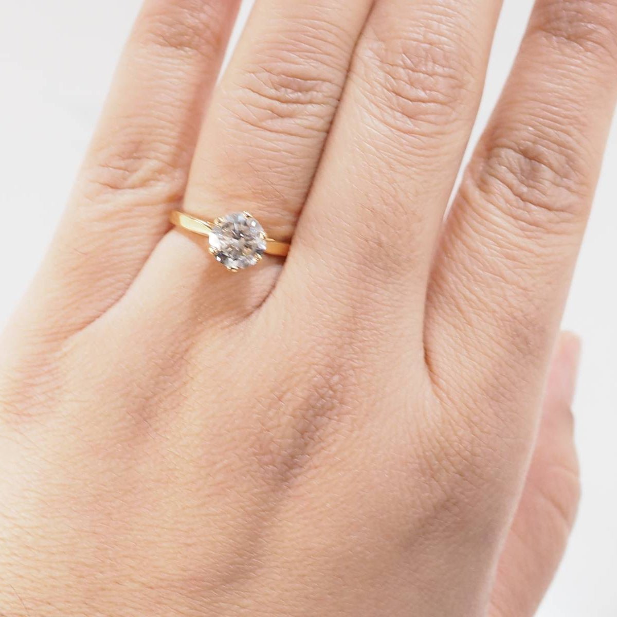 Bague Solitaire en or jaune et diamant - Castafiore