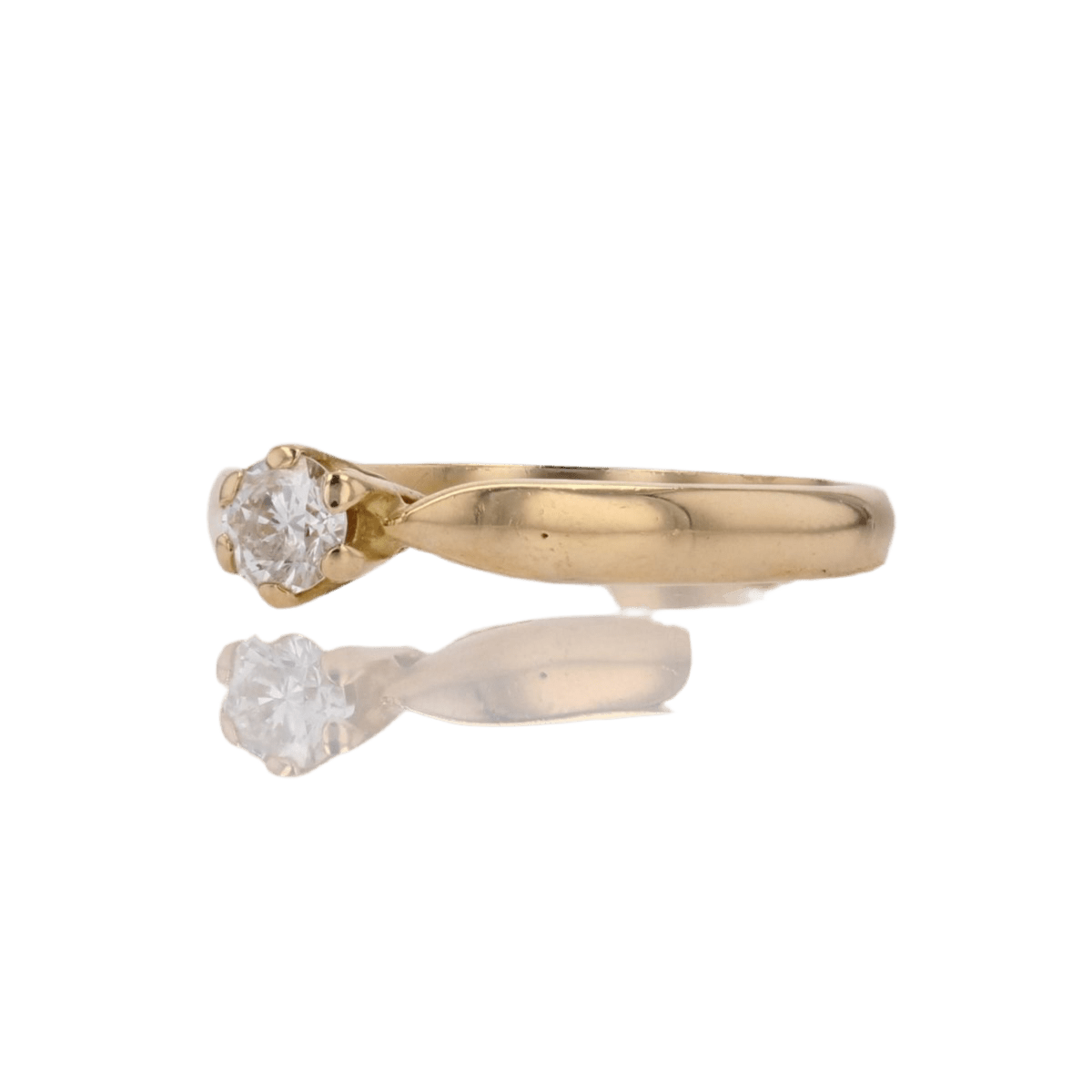 Bague Solitaire en or jaune et diamant - Castafiore