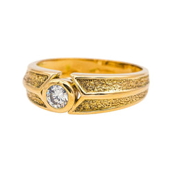 Bague Solitaire en or jaune et diamant - Castafiore