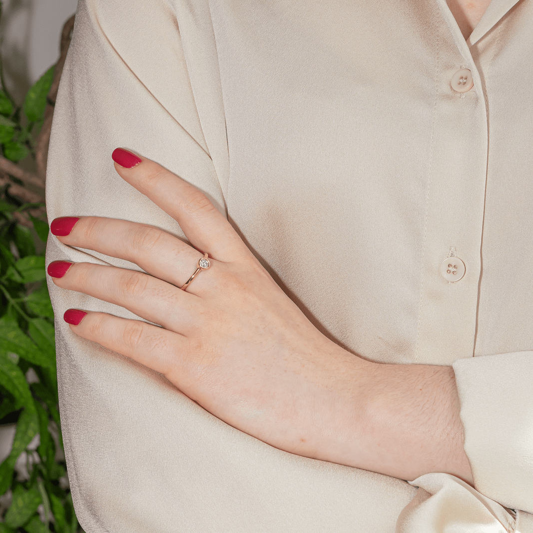 Bague Solitaire en or jaune et diamant - Castafiore