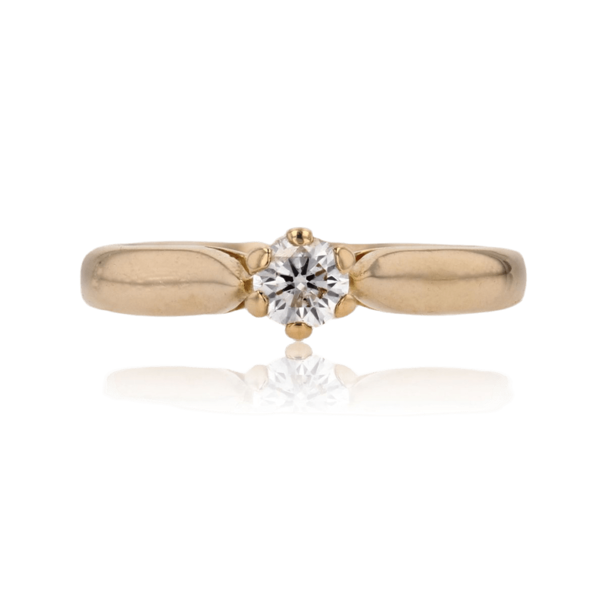 Bague Solitaire en or jaune et diamant - Castafiore