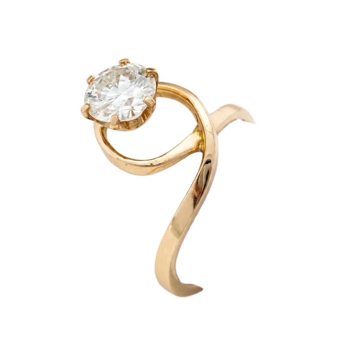 Bague Solitaire en or jaune et diamant - Castafiore