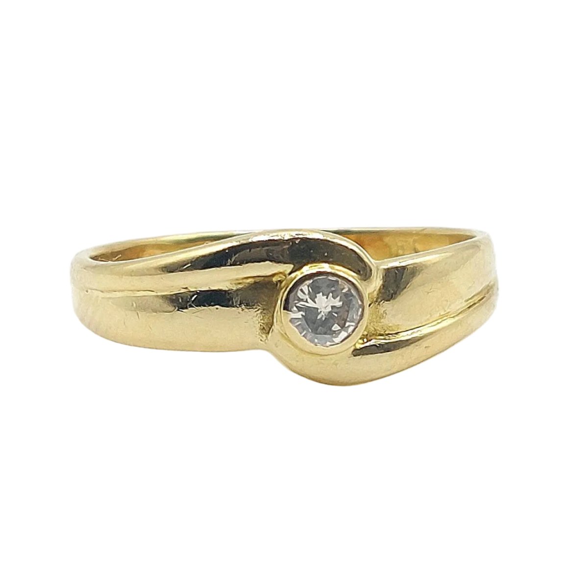 Bague Solitaire en or jaune et diamant - Castafiore