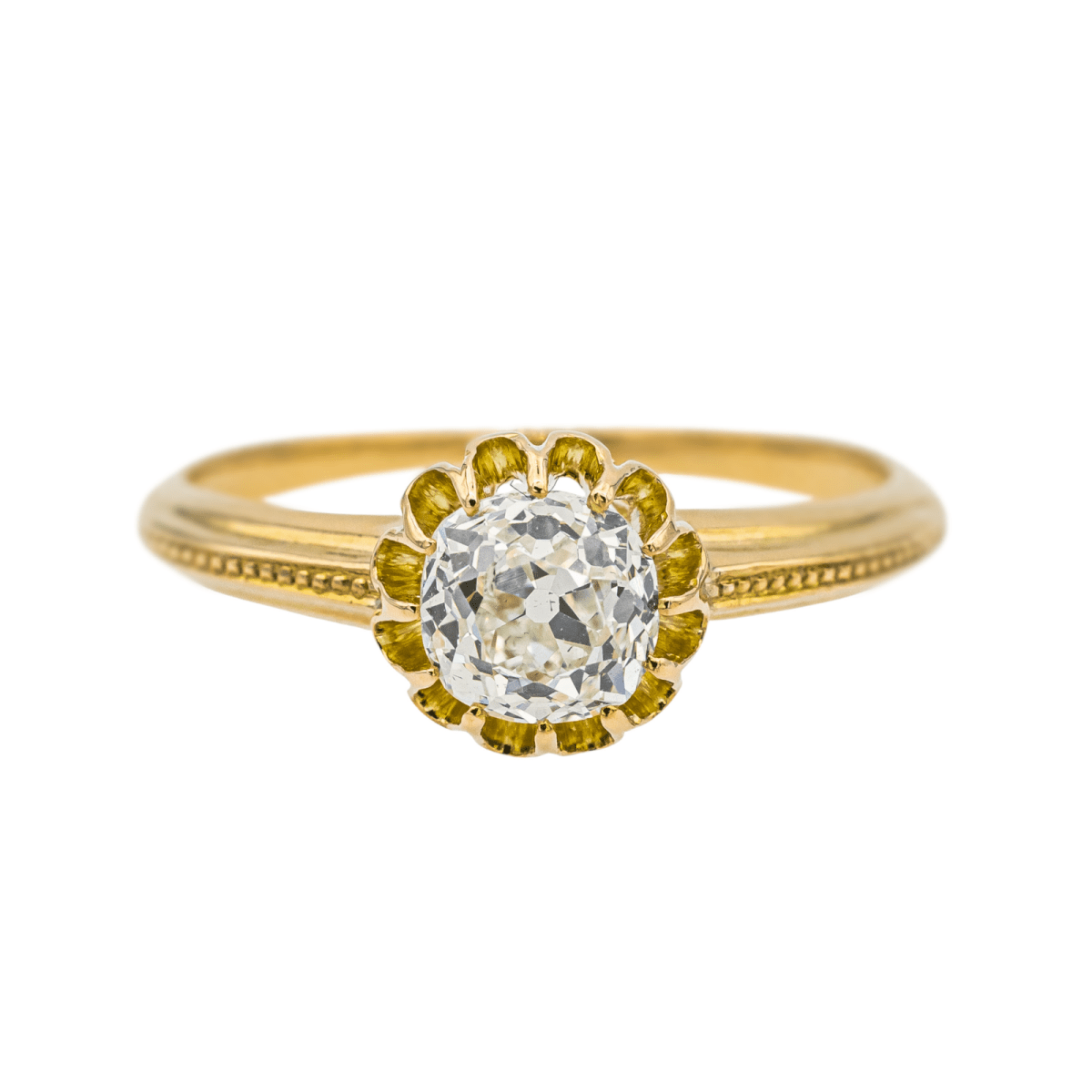 Bague Solitaire en or jaune et diamant - Castafiore