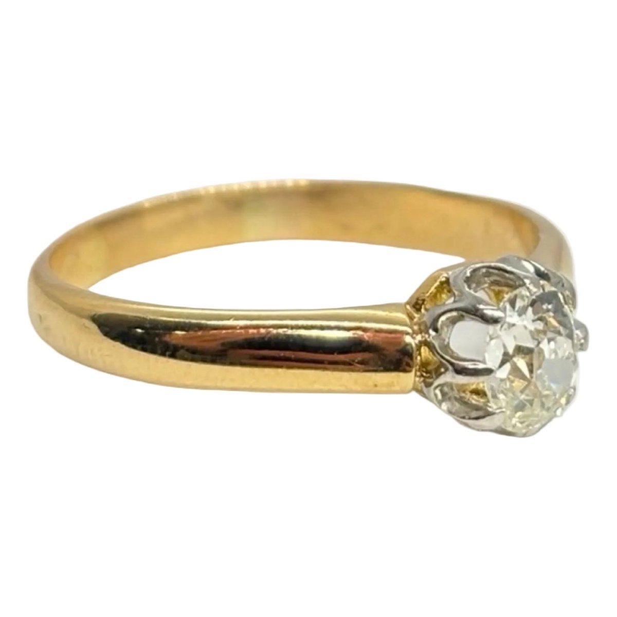Bague Solitaire en or jaune et diamant - Castafiore
