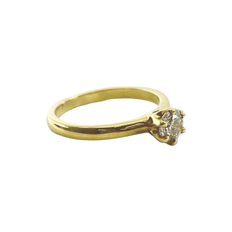 Bague Solitaire en or jaune et diamant - Castafiore