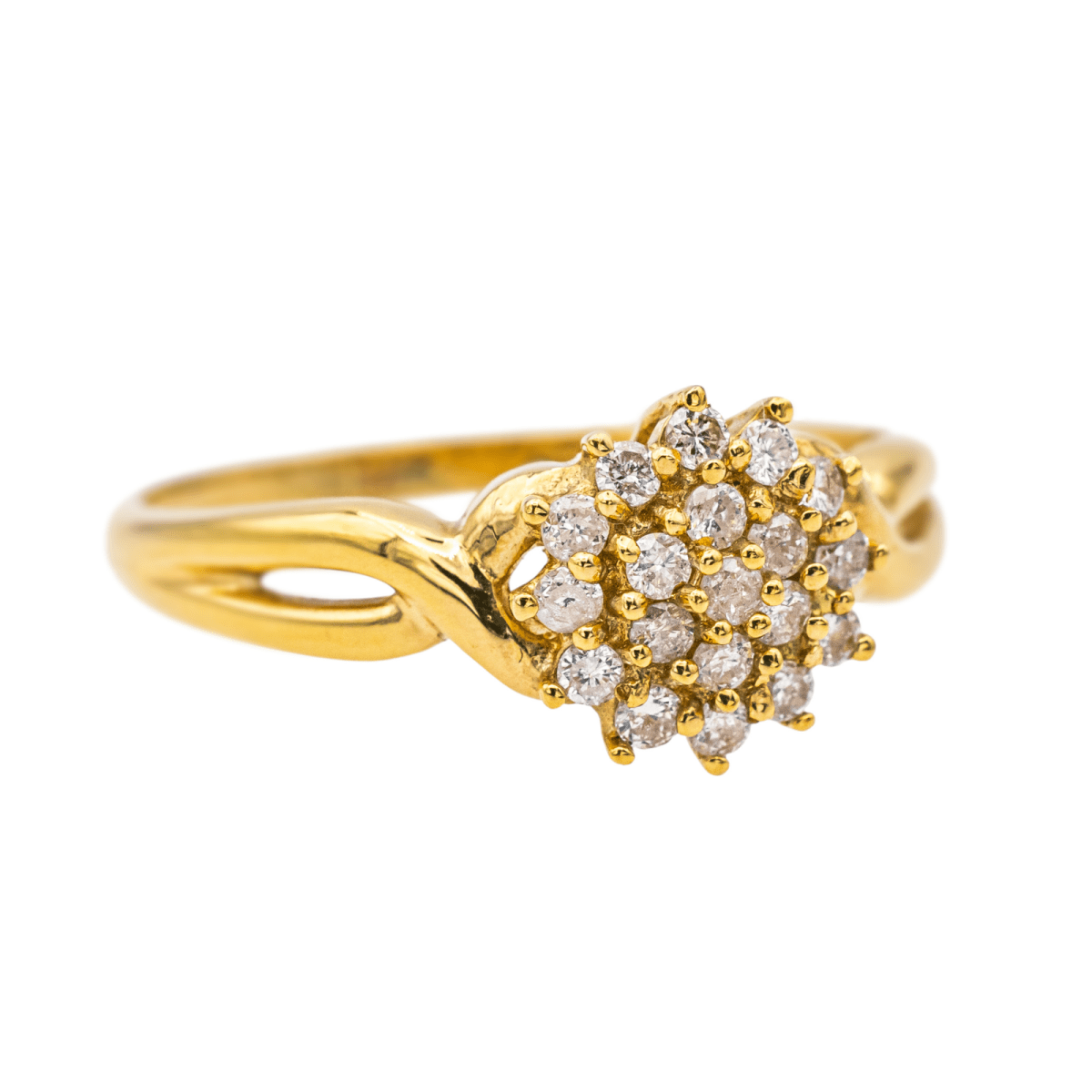Bague Solitaire en or jaune et diamants - Castafiore