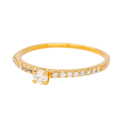 Bague Solitaire en or jaune et diamants - Castafiore