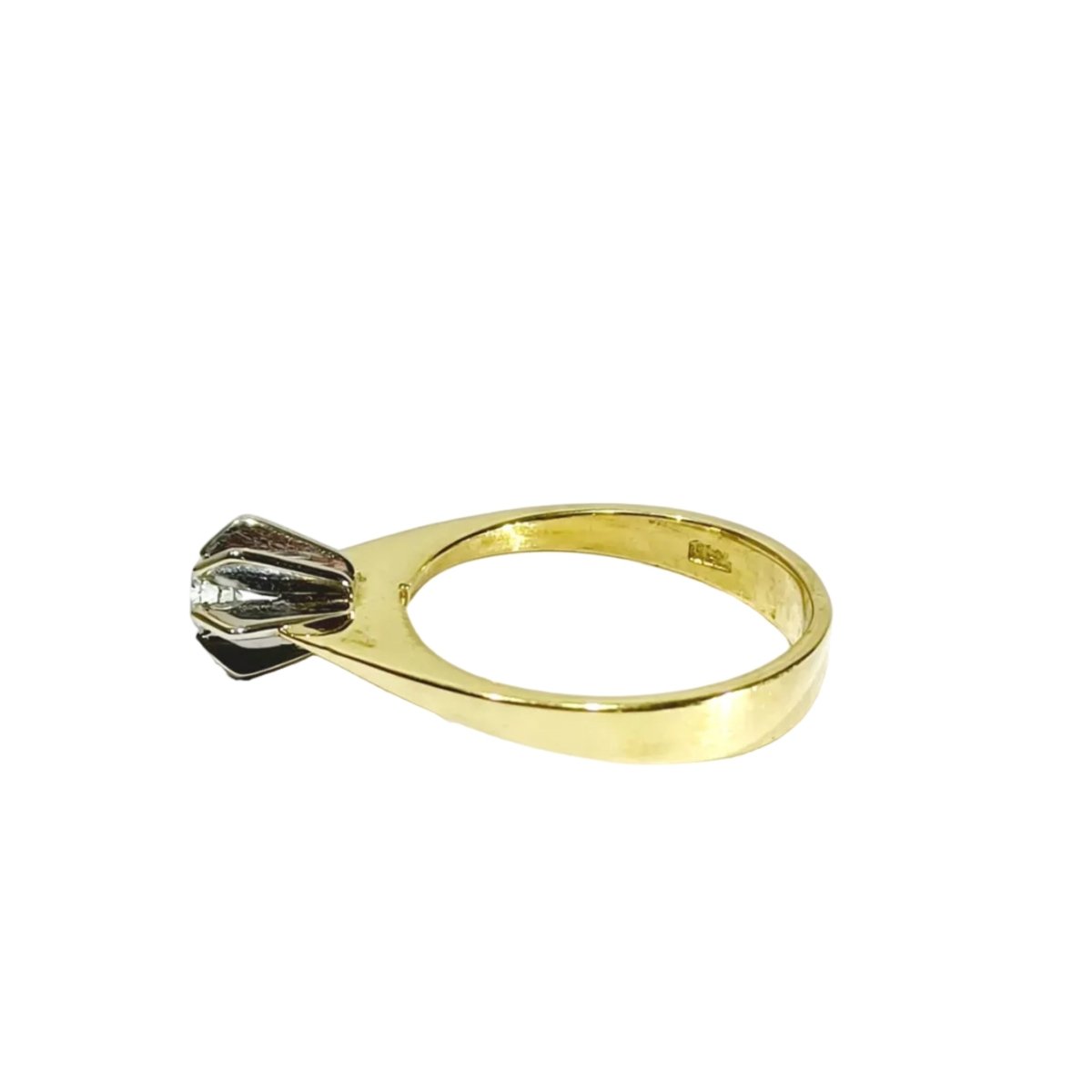 Bague Solitaire en or jaune et diamants - Castafiore
