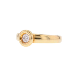 Ring modern yellow gold round diamond
