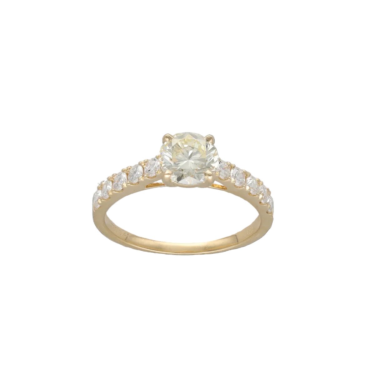 Bague Solitaire en or jaune et diamants - Castafiore
