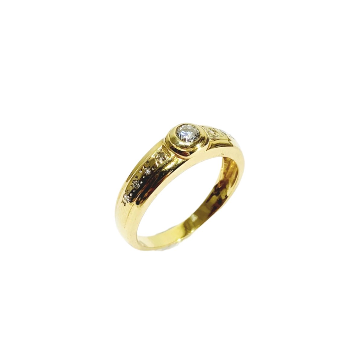 Bague Solitaire en or jaune et Diamants - Castafiore