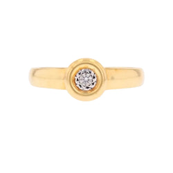 Ring modern yellow gold round diamond