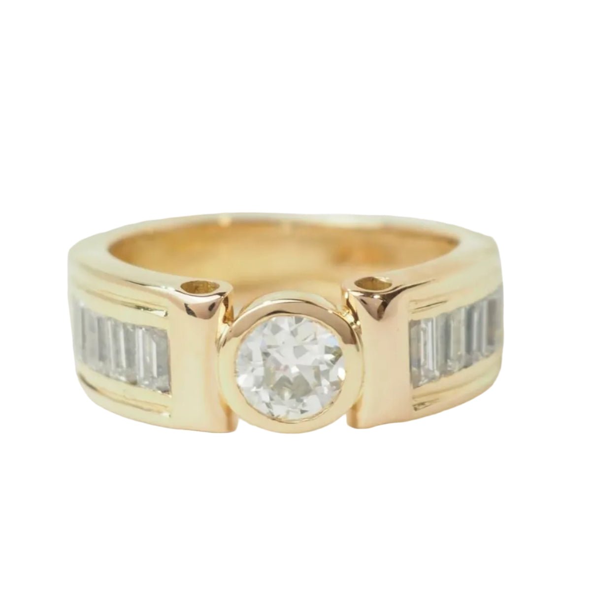 Bague Solitaire en or jaune et diamants - Castafiore