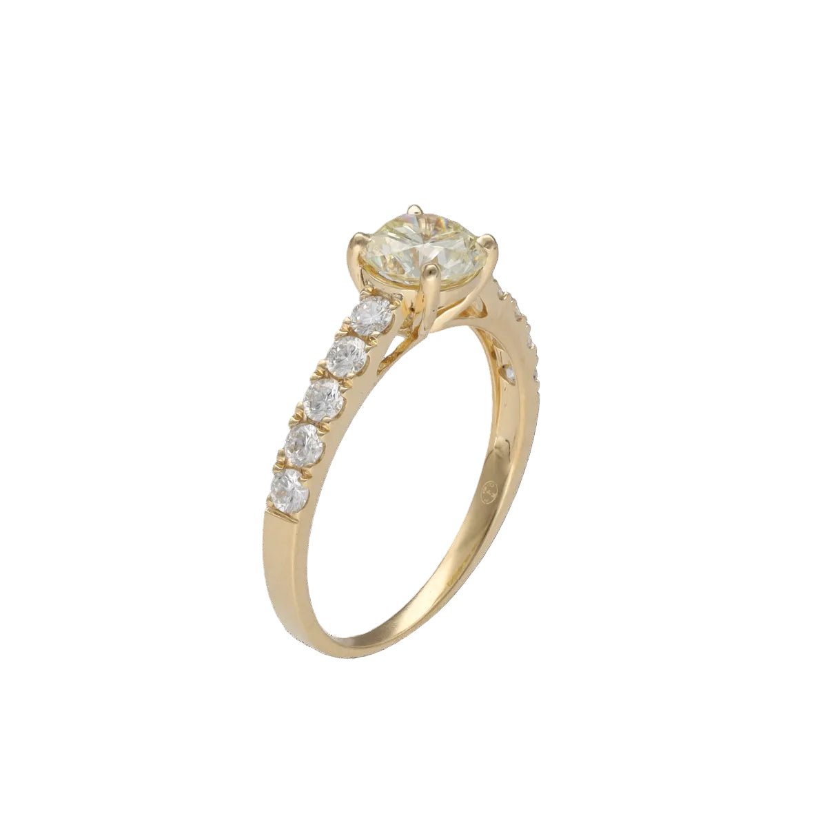 Bague Solitaire en or jaune et diamants - Castafiore
