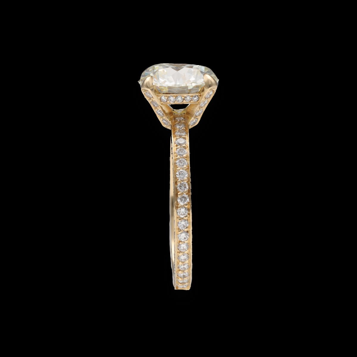 Bague Solitaire en or jaune et diamants - Castafiore