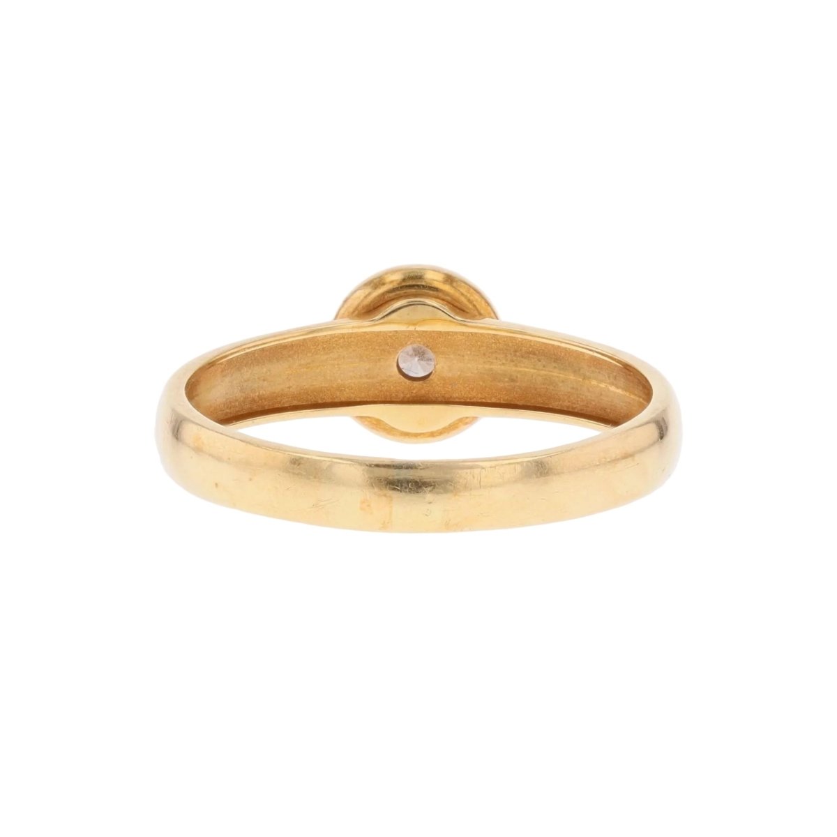 Ring modern yellow gold round diamond