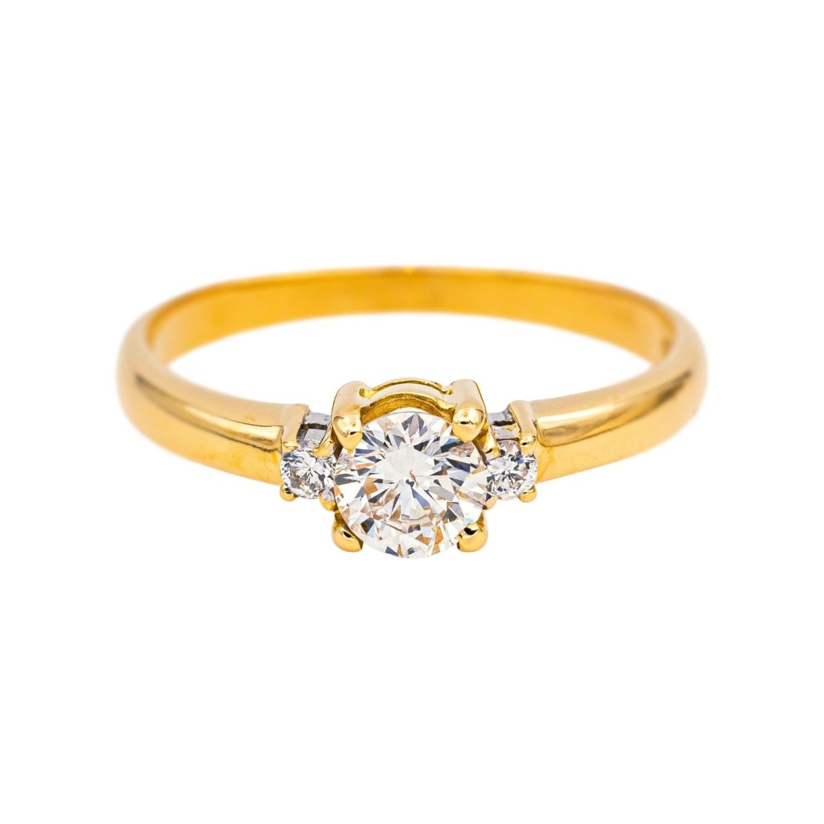 Bague Solitaire en or jaune et diamants - Castafiore