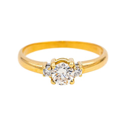 Bague Solitaire en or jaune et diamants - Castafiore