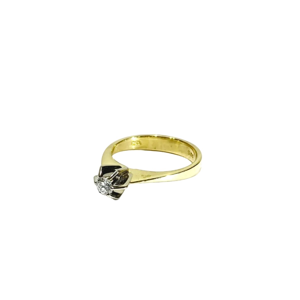 Bague Solitaire en or jaune et diamants - Castafiore