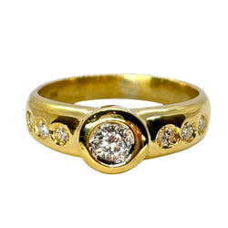 Bague Solitaire en or jaune et diamants - Castafiore