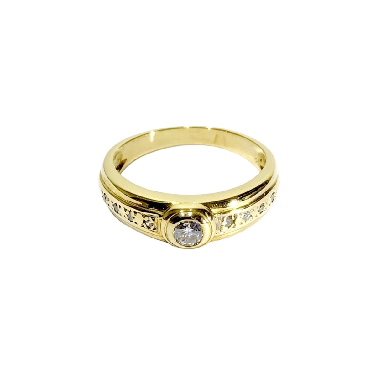 Bague Solitaire en or jaune et Diamants - Castafiore