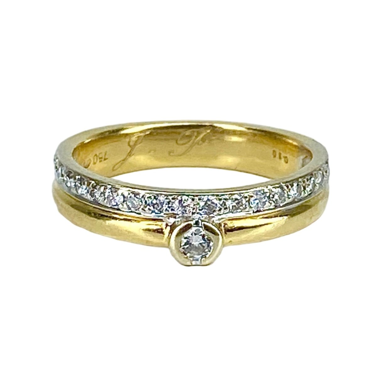 Bague Solitaire en or jaune et diamants - Castafiore