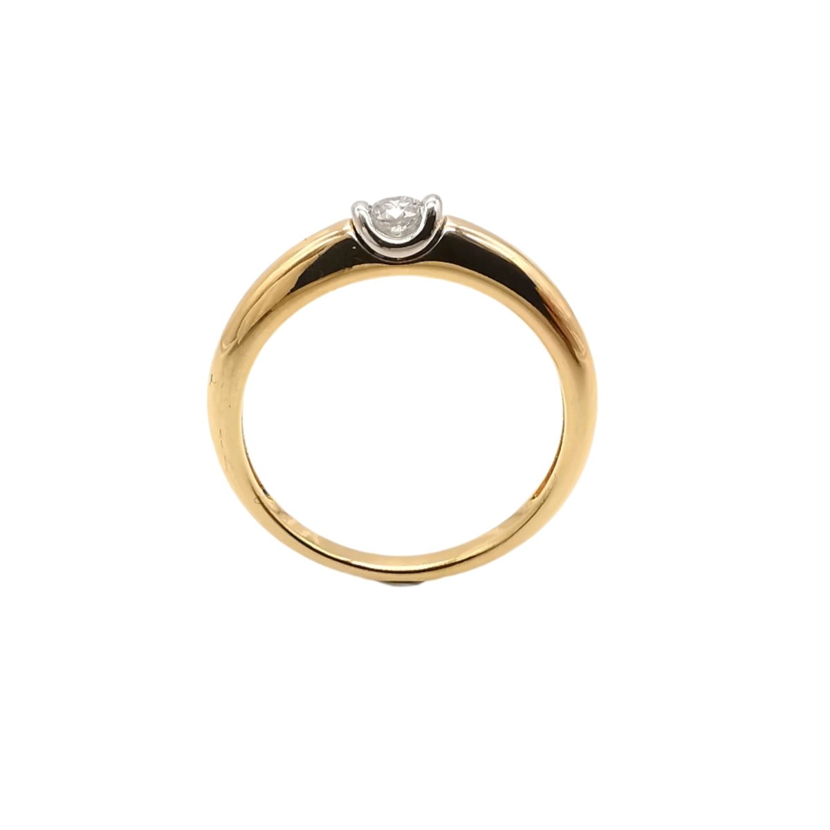 Bague solitaire en or jaune et diamants - Castafiore