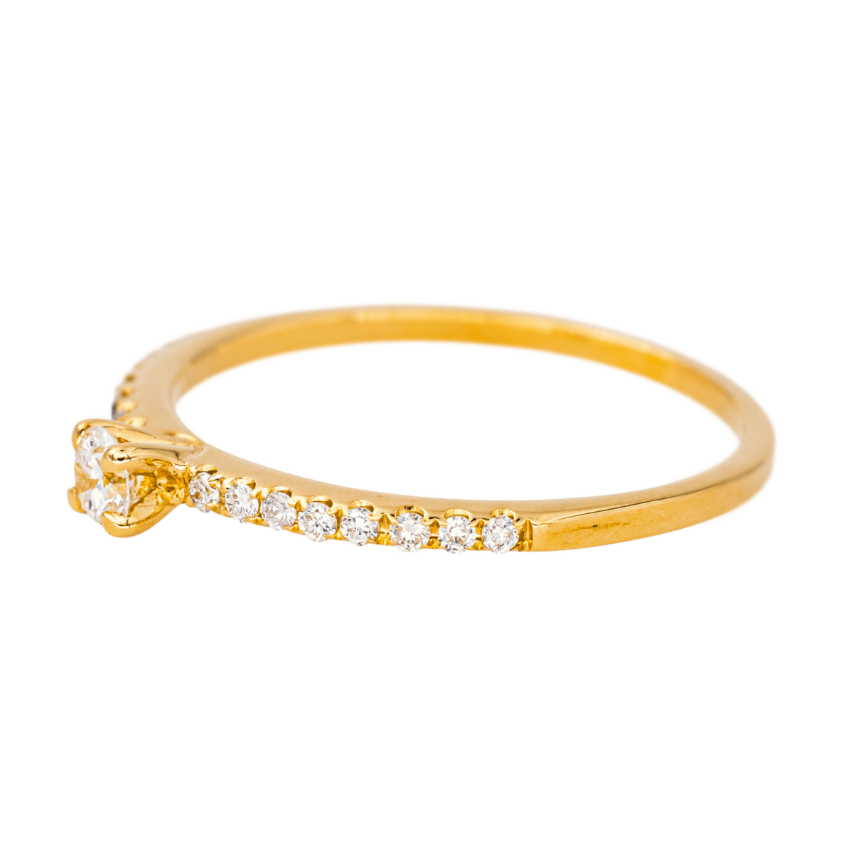 Bague Solitaire en or jaune et diamants - Castafiore