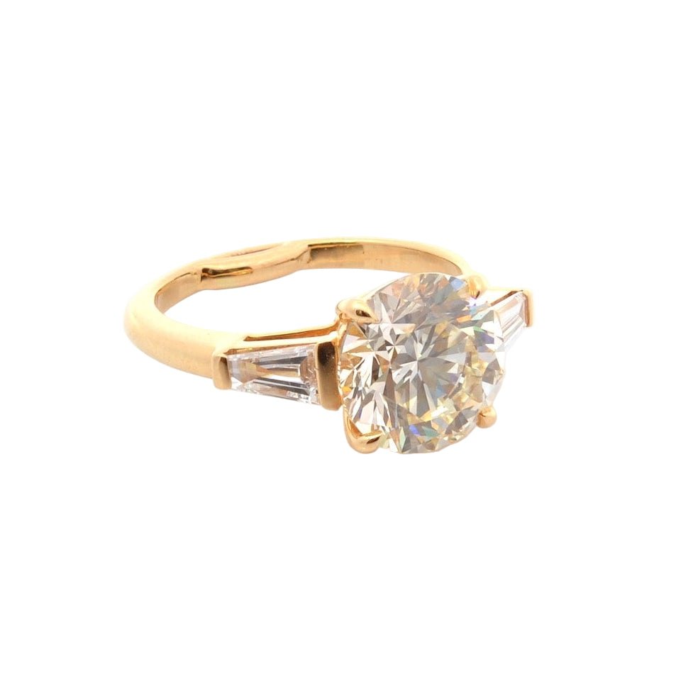 Bague Solitaire en or jaune et diamants - Castafiore