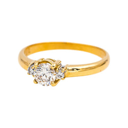 Bague Solitaire en or jaune et diamants - Castafiore