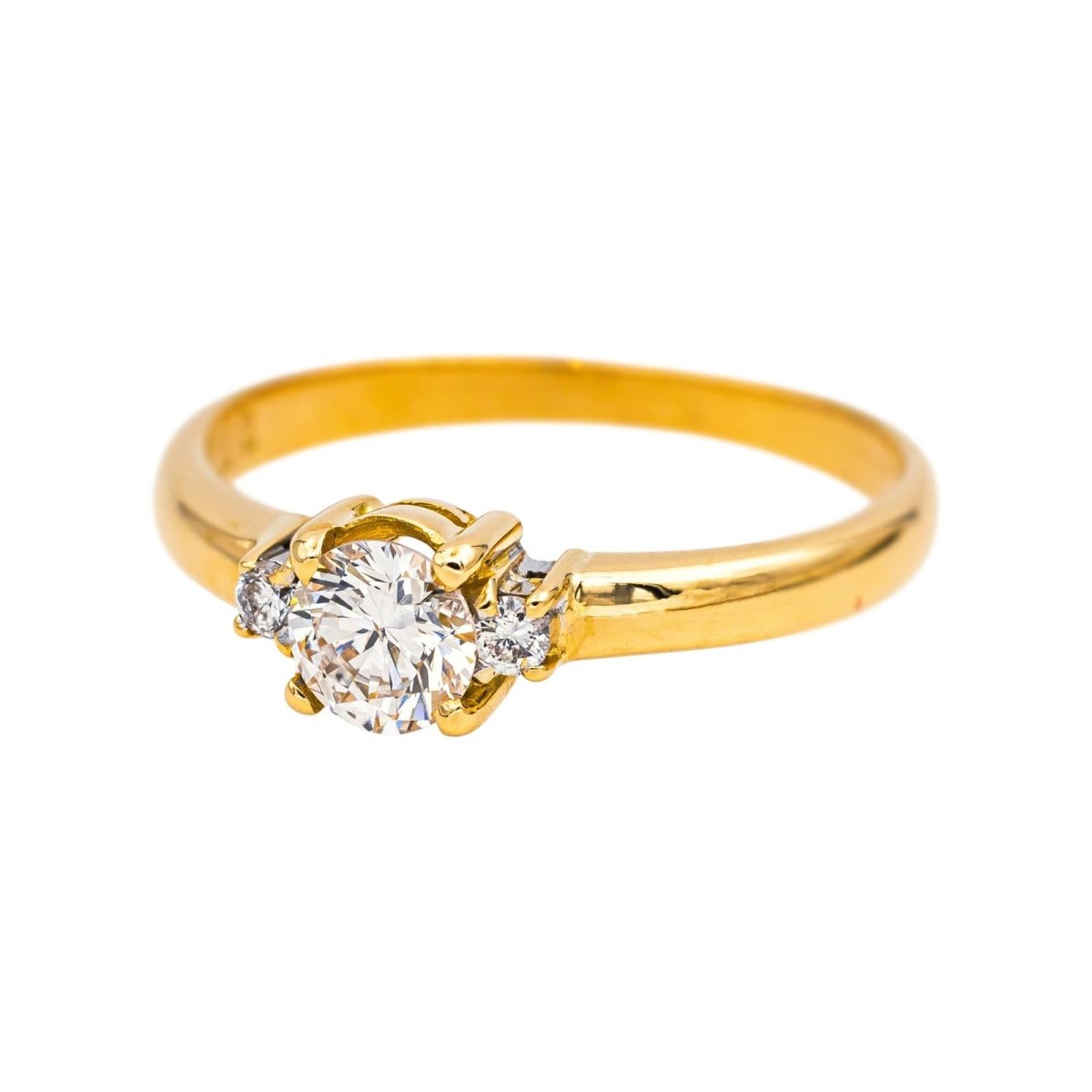 Bague Solitaire en or jaune et diamants - Castafiore