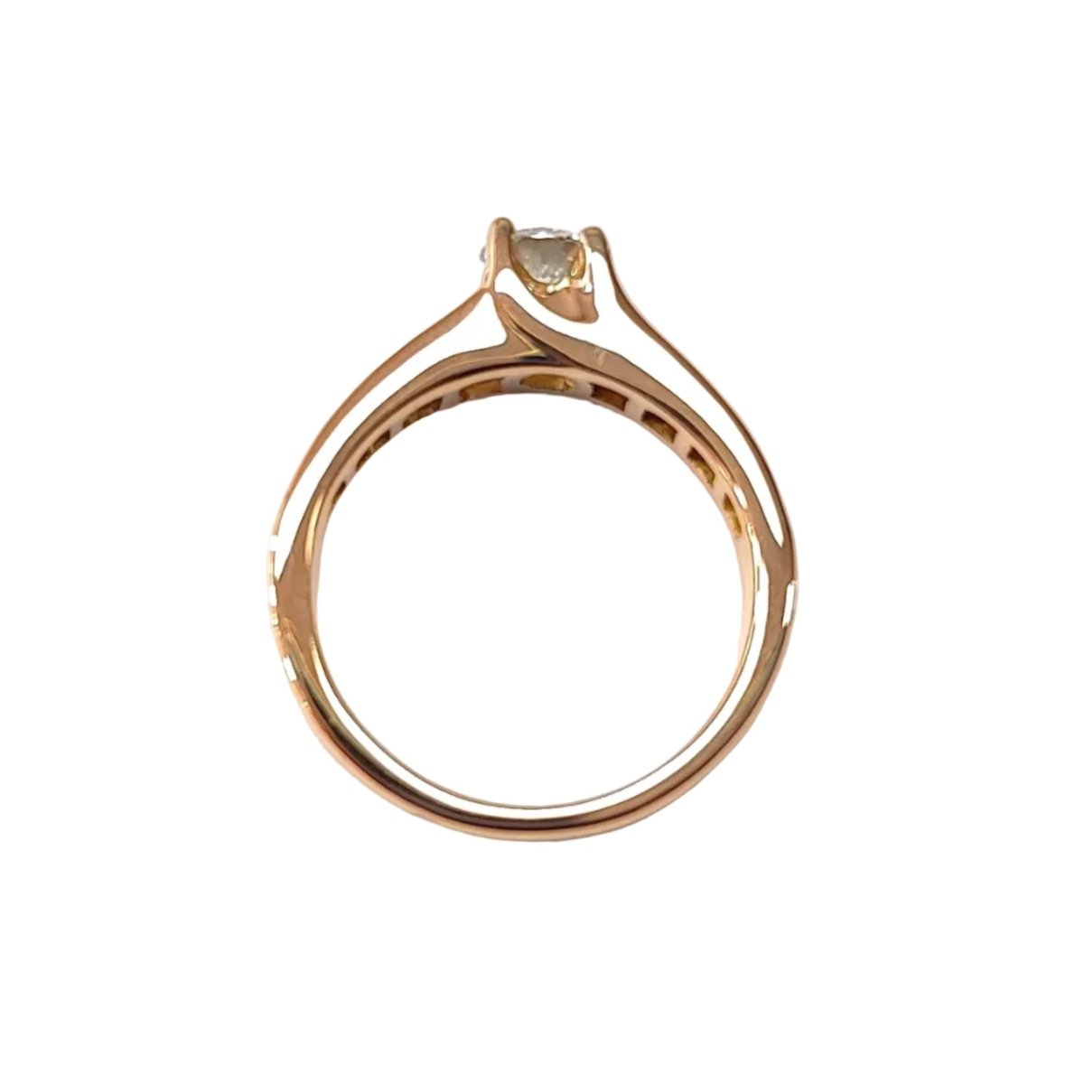 Bague Solitaire en or jaune et diamants - Castafiore