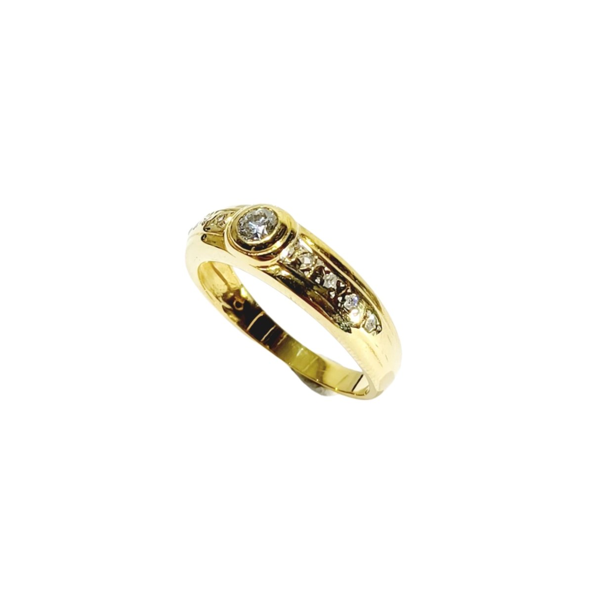 Bague Solitaire en or jaune et Diamants - Castafiore