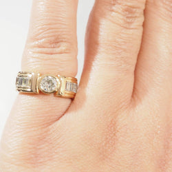 Bague Solitaire en or jaune et diamants - Castafiore