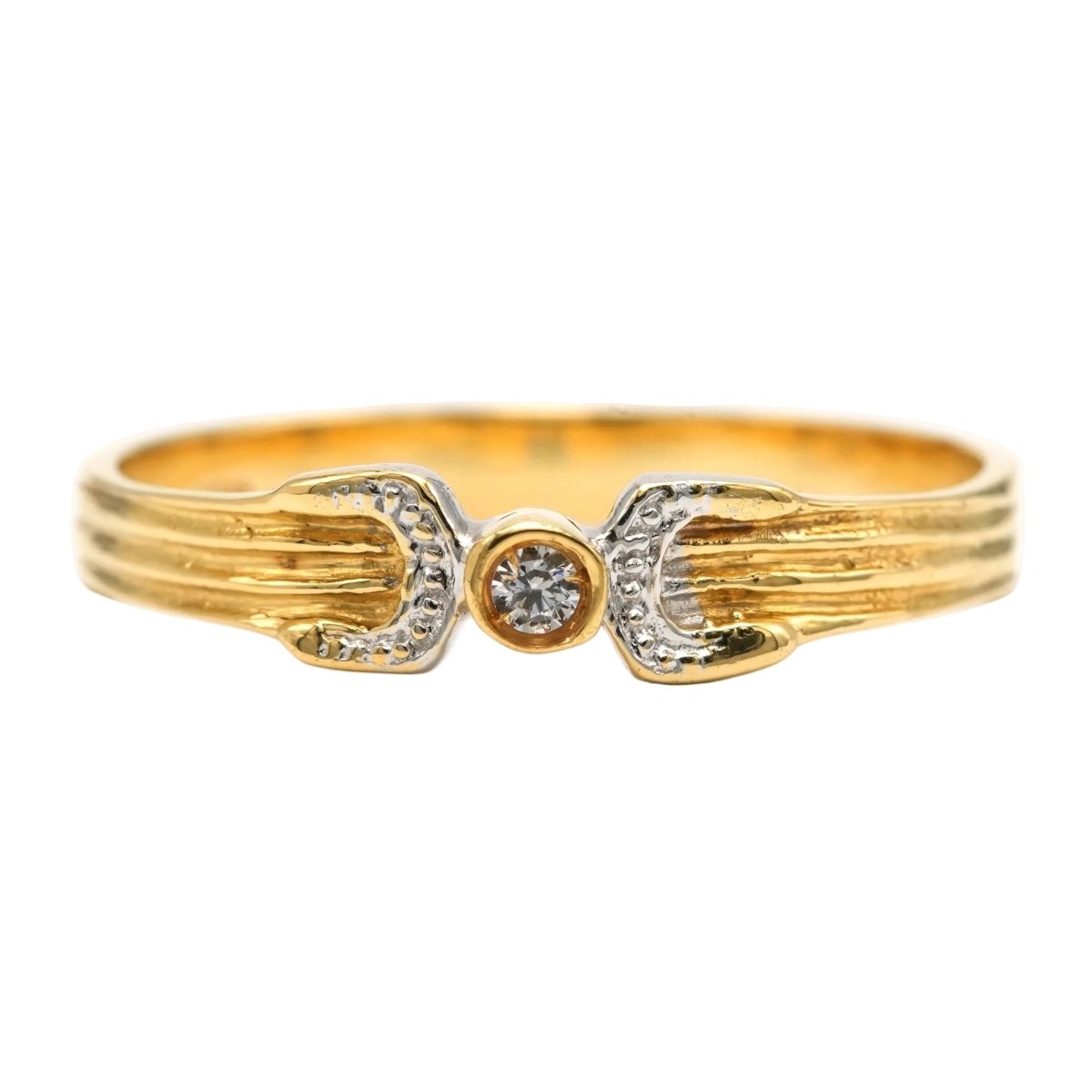Bague Solitaire en or jaune et diamants - Castafiore