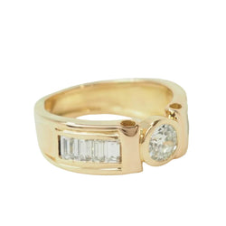 Bague Solitaire en or jaune et diamants - Castafiore