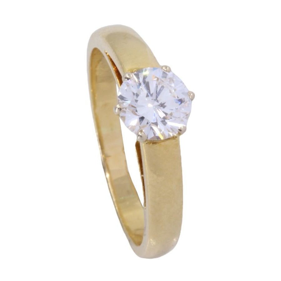 Bague Solitaire en or jaune et diamants - Castafiore