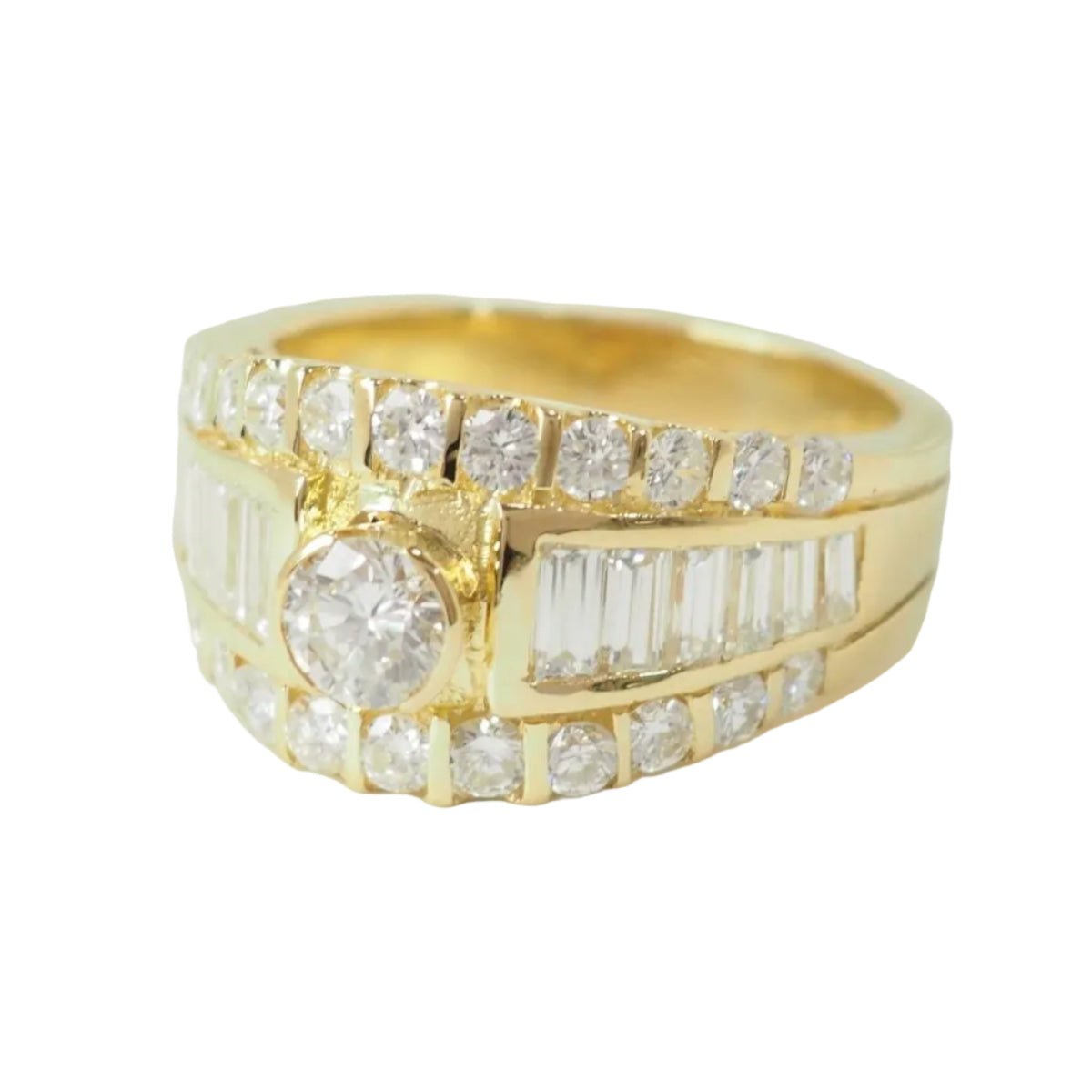 Bague Solitaire en or jaune et diamants - Castafiore