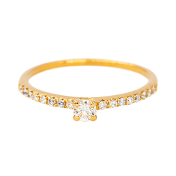 Bague Solitaire en or jaune et diamants - Castafiore