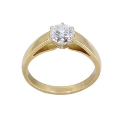 Bague Solitaire en or jaune et diamants - Castafiore