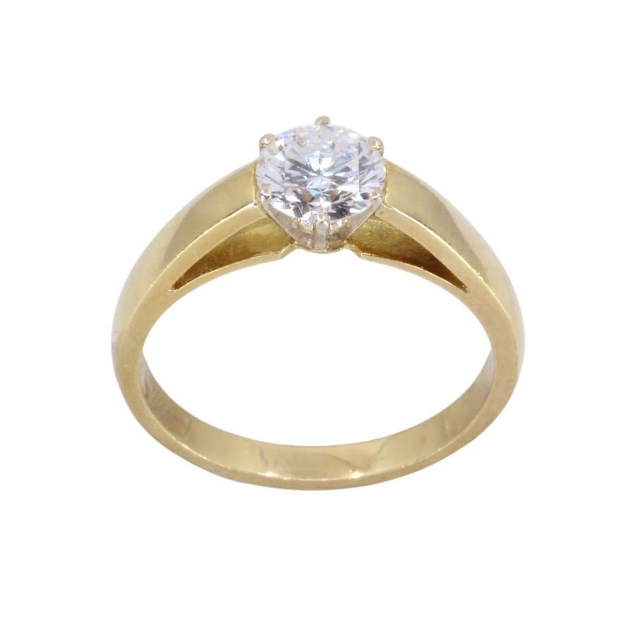 Bague Solitaire en or jaune et diamants - Castafiore