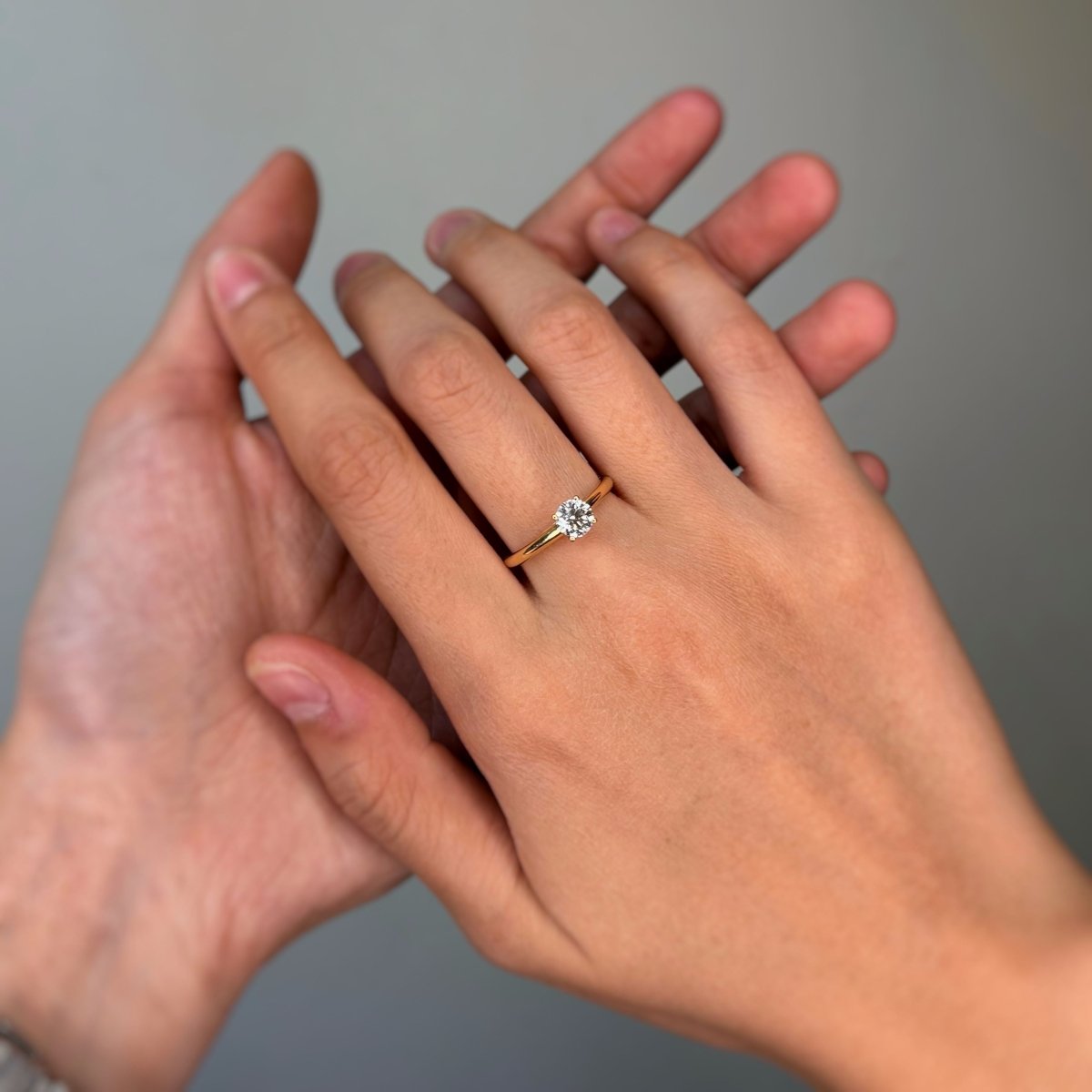 Bague Solitaire en or jaune et diamants - Castafiore