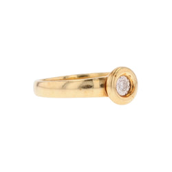 Ring modern yellow gold round diamond