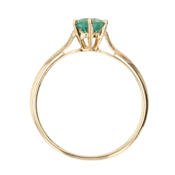 Bague Solitaire en or jaune et émeraude - Castafiore
