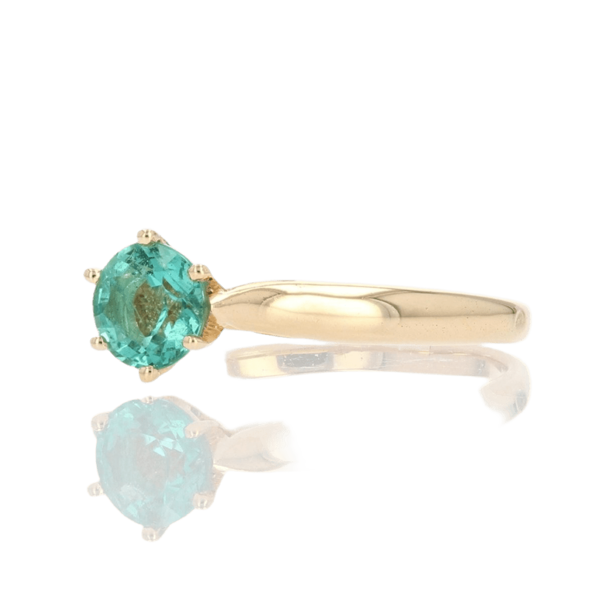 Bague Solitaire en or jaune et émeraude - Castafiore